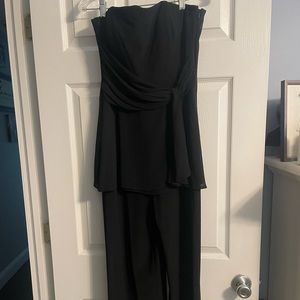Black chiffon one piece pantsuit. Elegant outfit for a wedding/party. Like new!